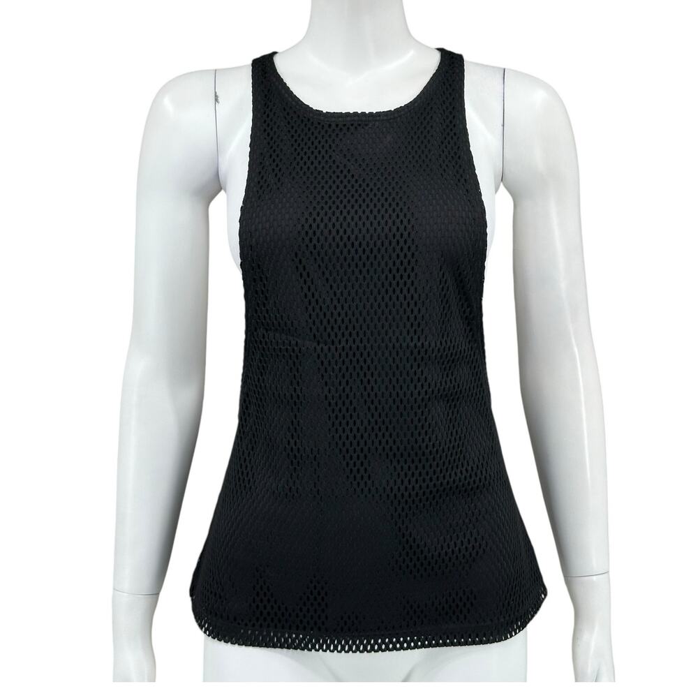 Splits 59 Top Womens Small Black Tank Mesh Wide Armholes Muscle Workout‎ Gym
